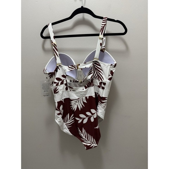Swimsuits For All Gabifresh One Piece Brown Floral Size 18 D/DD NWT - Picture 4 of 11